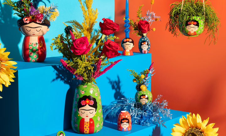 Sass & Belle Frida Kahlo Cup and Flower Saucer Set Boho Fiesta Teacup